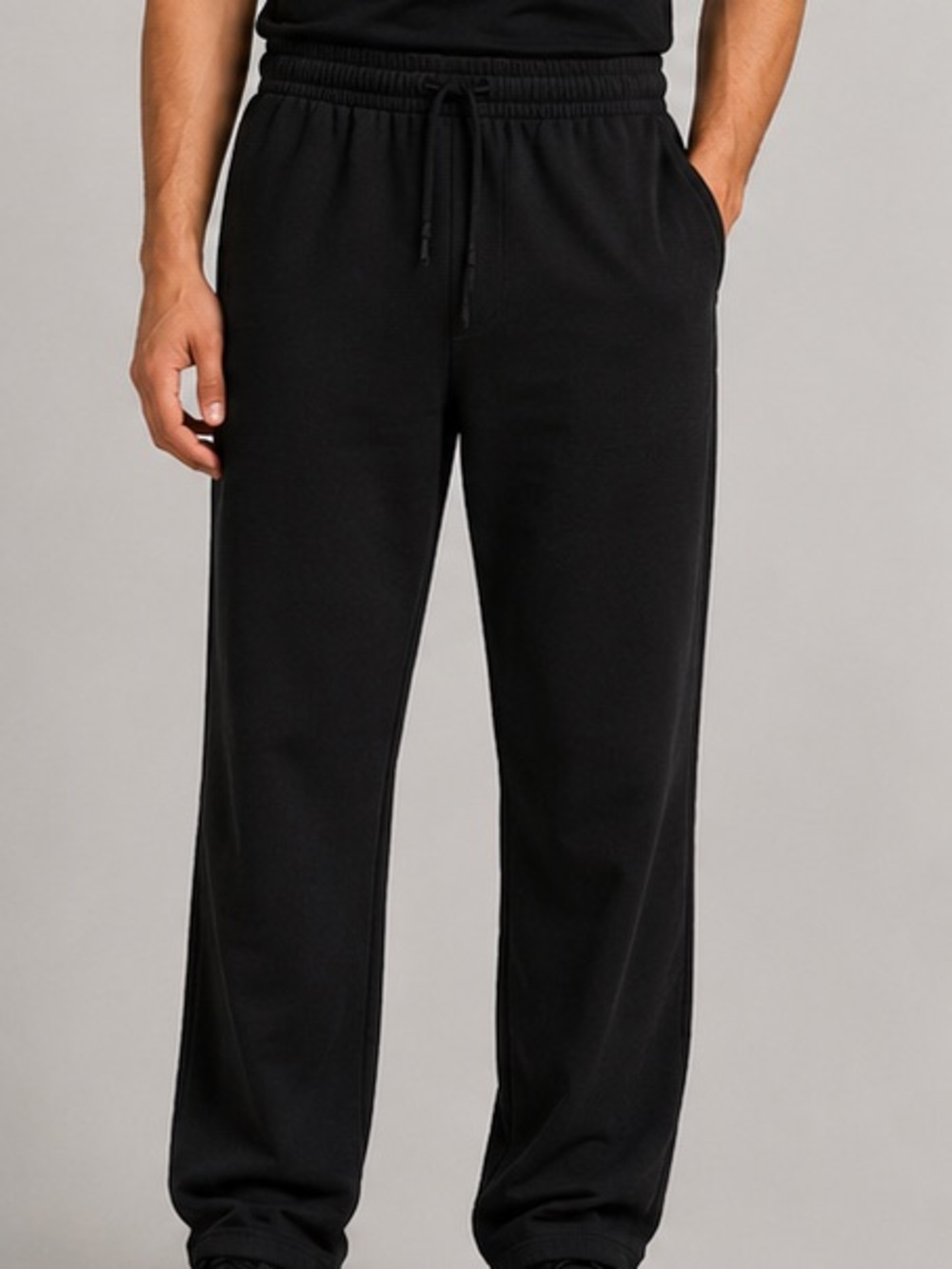 Men's Black Casual Elastic-Waist sweatpants size M